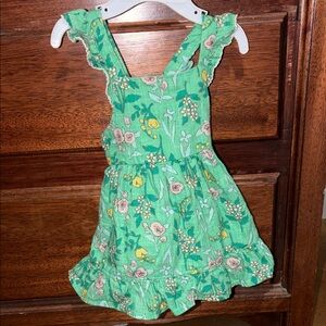 Cat & Jack Green Floral Kids Dress